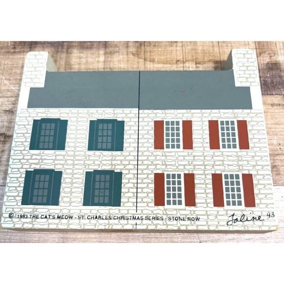 The Cats Meow St. Charles Christmas Series Stone Row Wooden Shelf Decor - Picture 2 of 3